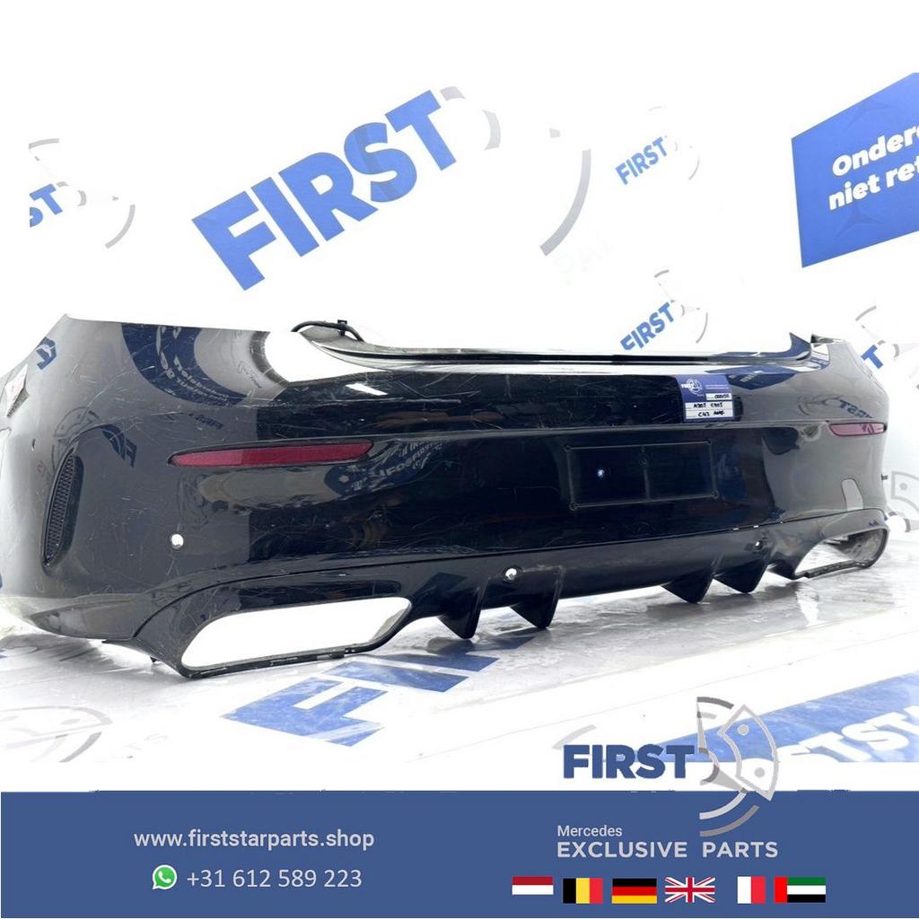 C205 C63 AMG ACHTERBUMPER zwart wit grijs Mercedes C Klasse, Gebruikt, -, Ophalen of Verzenden, Achter