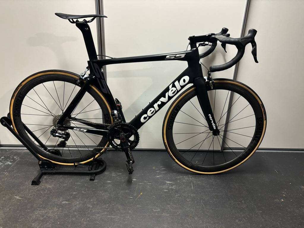 Cervélo S5  7,4 kg!  Schmolke Carbon Wielen  Maat 56 DI2, Fietsen en Brommers, Fietsen | Racefietsen, 28 inch, Gebruikt, Carbon