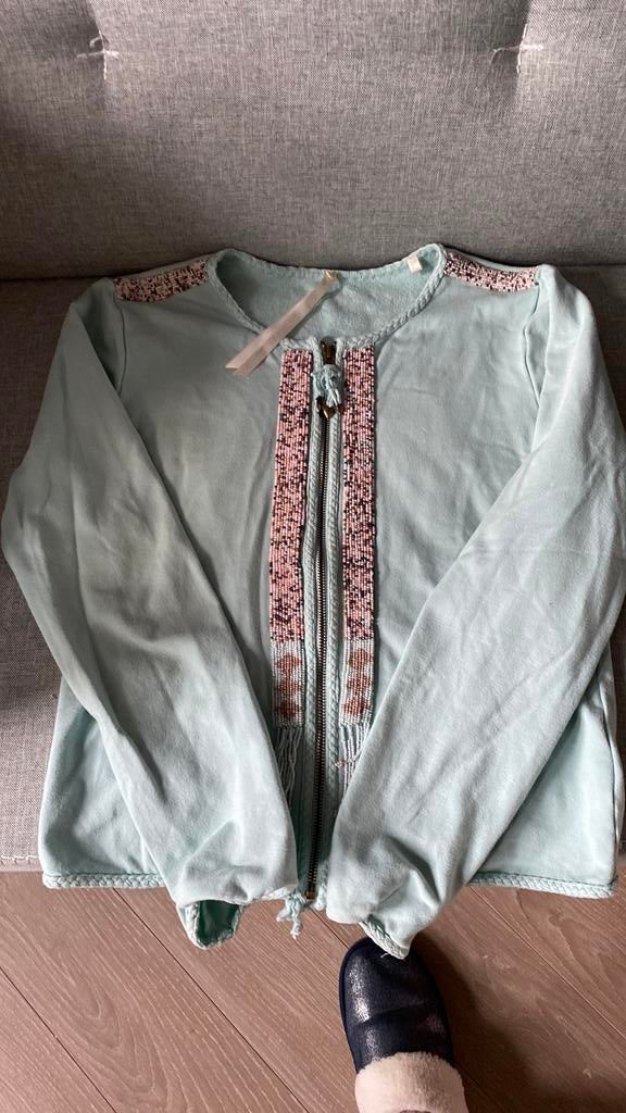 Isla ibiza vestje met kralen, Kleding | Dames, Truien en Vesten, Ophalen of Verzenden, Gedragen, Maat 42/44 (L), Groen