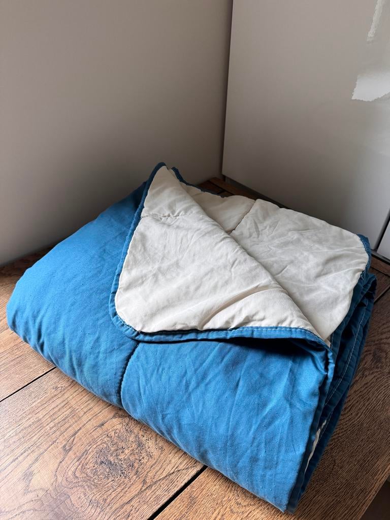 Zelesta Royalbed Light Deken - Petrol & Sand Beach 200x200cm, Ophalen, Gebruikt, Blauw, Tweepersoons