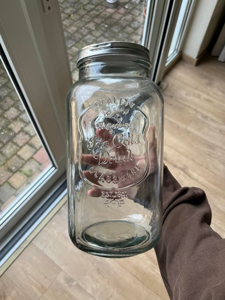 Grote glazen voorraadpot, Ophalen, Zo goed als nieuw