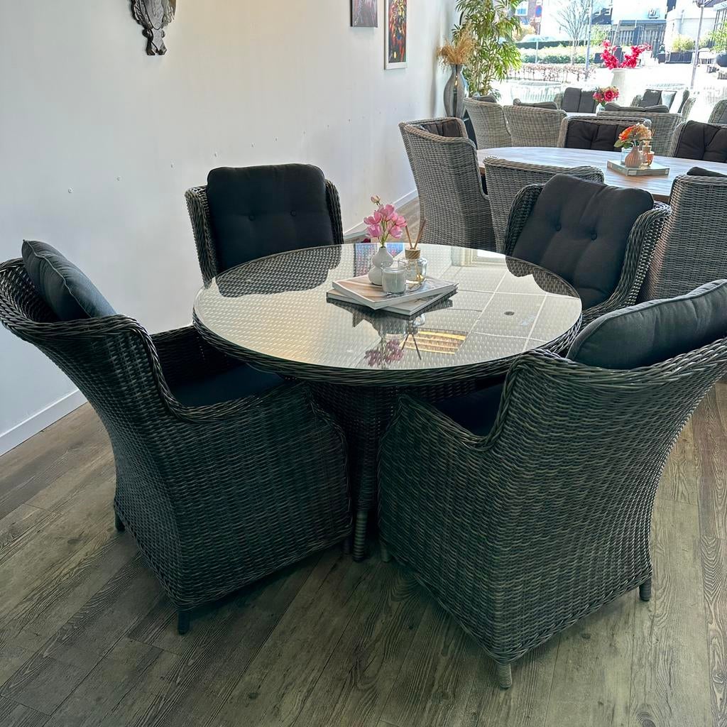 Ronde Tuinset 120 cm – ZGAN – 4 stoelen TWV €1450,-, Zenq, Verzenden, ., Zo goed als nieuw