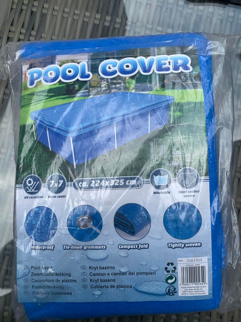 Zwembadafdekking ca. 224x325 cm, Tuin en Terras, Zwembad-toebehoren, Ophalen of Verzenden, Nieuw, Afdekzeil