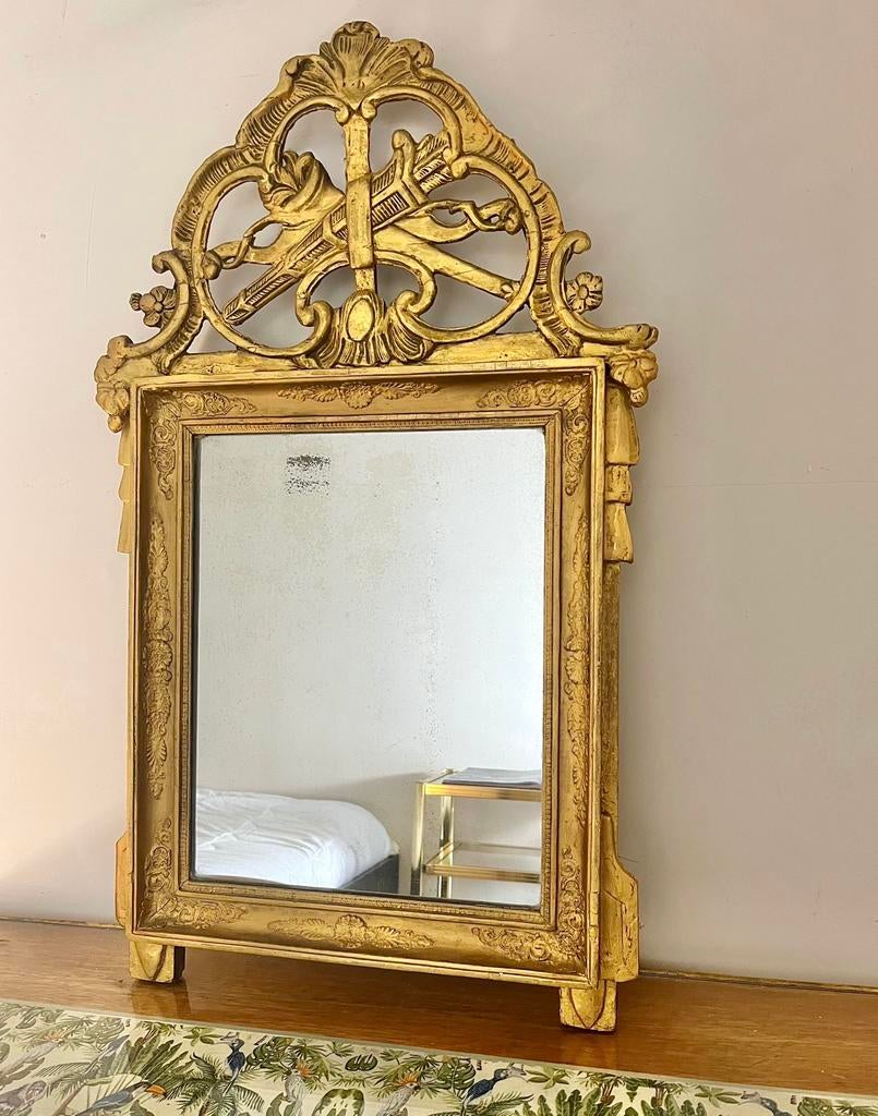 Antieke Franse bruidspiegel, Antiek en Kunst, Ophalen of Verzenden, Rechthoekig