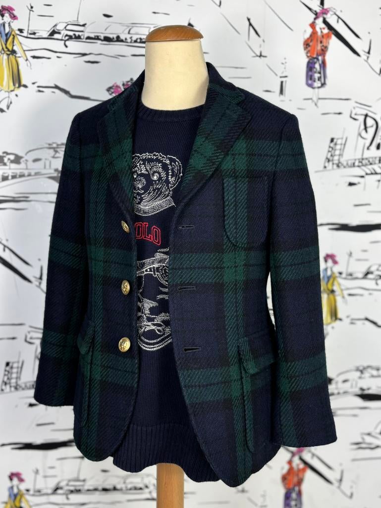 Ralph Lauren wool plaid jas blazer maat 10 (495 euro), Verzenden, Ralph Lauren, Ralph Lauren EU, Jongen