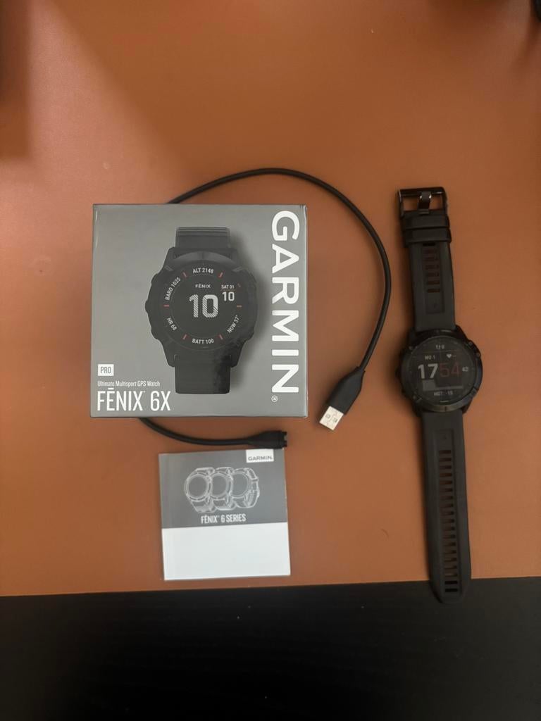 Garmin Fēnix 6X Pro – Multisport GPS smartwatch, Gebruikt, Zwart, Ophalen of Verzenden, Waterdicht