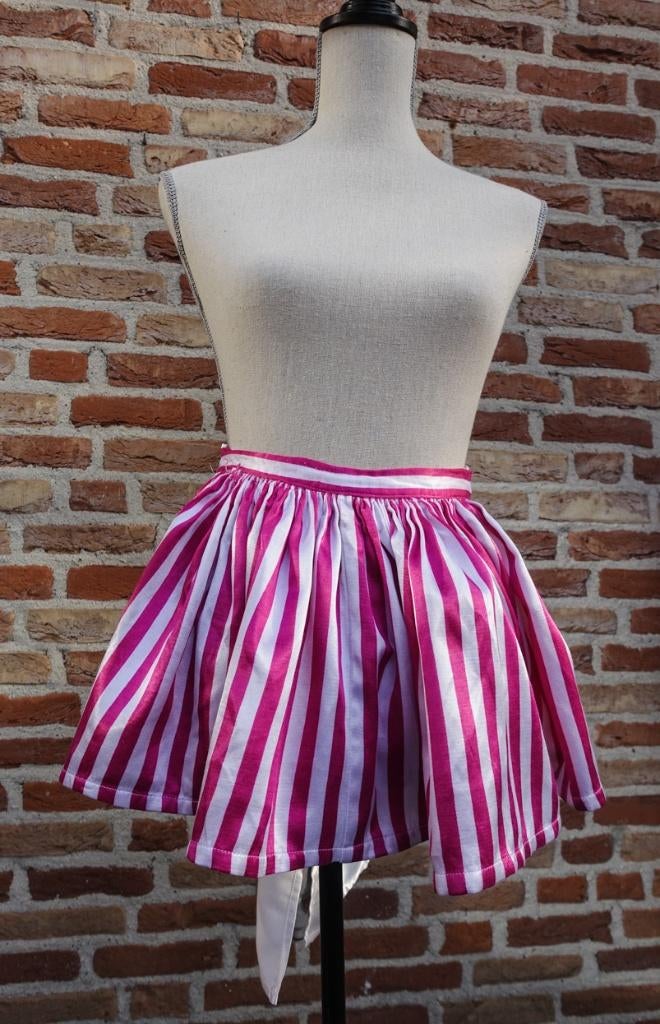 kinky roze wit gestreept schort rokje, Ophalen of Verzenden, Gedragen, Roze, Boven de knie