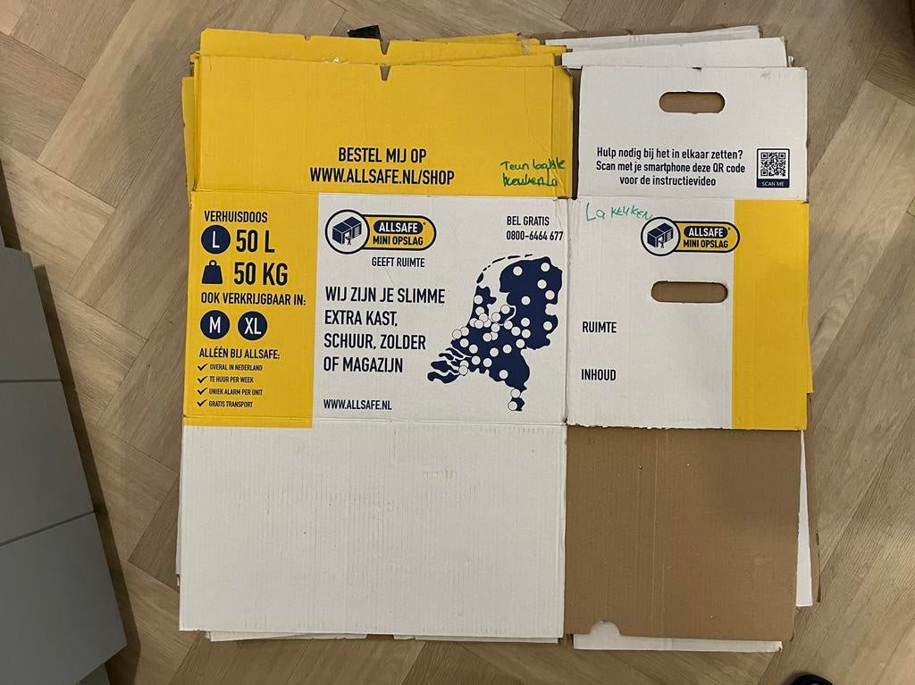 Verhuisdozen 46 stuks, Ophalen, Doos, Minder dan 50 cm, Minder dan 40 cm