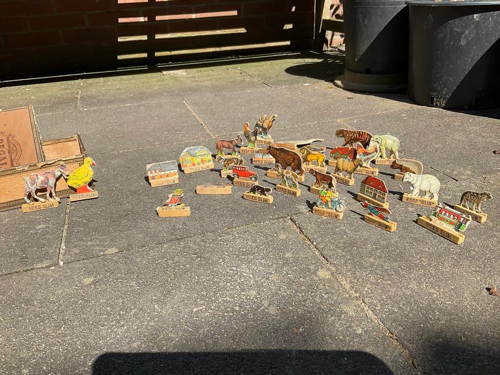Antiek! Wees Slim houten speelfiguren, Verzamelen, Speelgoed, Gebruikt, Ophalen of Verzenden