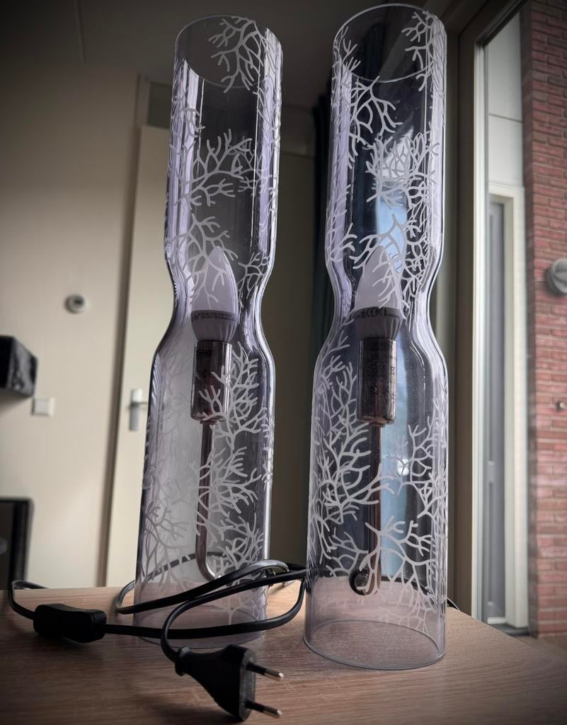 2x IKEA tafellamp met stekker, Huis en Inrichting, Ophalen, Zo goed als nieuw, Minder dan 50 cm