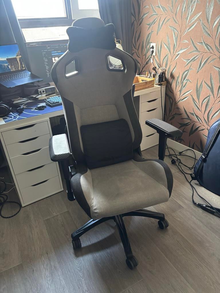 Corsair T3 gaming stoel, Ophalen, Zo goed als nieuw, Grijs, Gaming bureaustoel