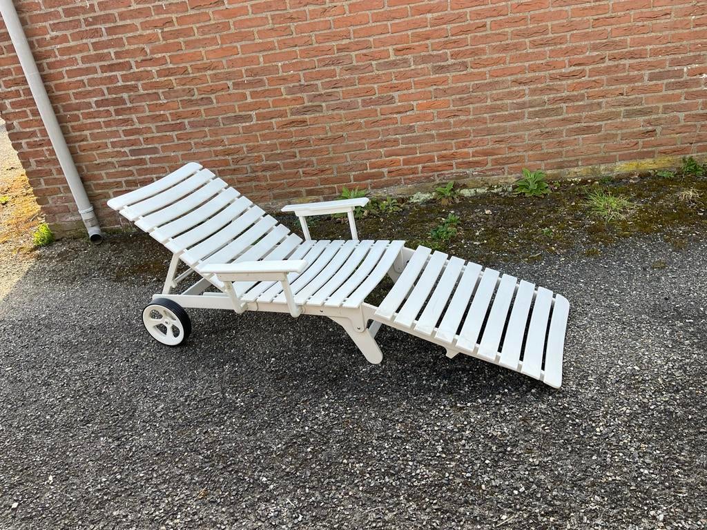 Ligbed wit rovergarden 200x 65, Tuin en Terras, Ligbedden, Ophalen of Verzenden, Zo goed als nieuw, Kunststof, Verstelbaar