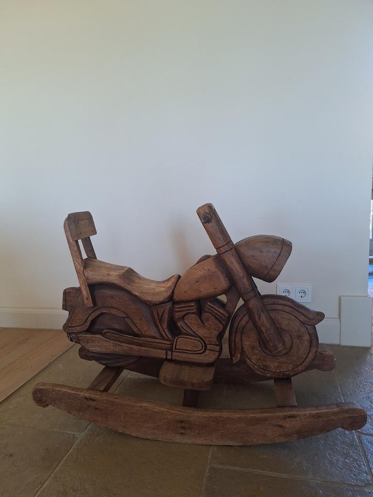 Houten hobbel motorfiets mancave decoratie., Ophalen of Verzenden, Nieuw