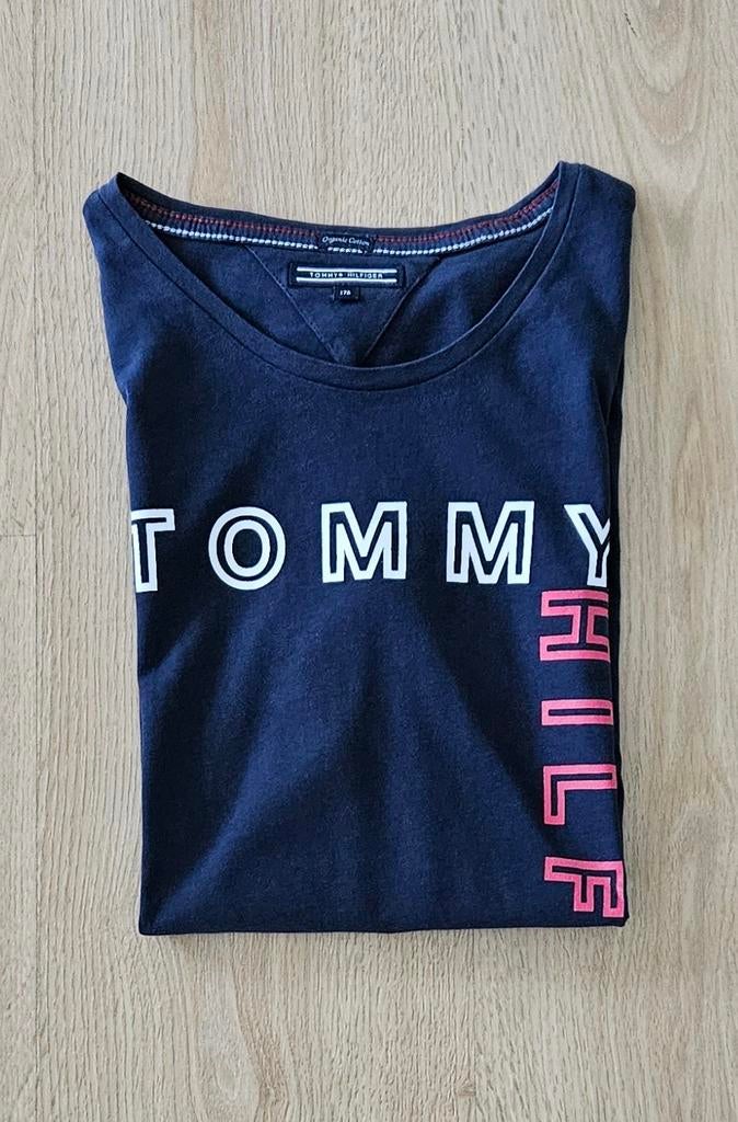 Tommy Hilfiger Donkerblauw Shirt Mt 176, Meisje, Ophalen of Verzenden, Shirt of Longsleeve, Tommy Hilfiger