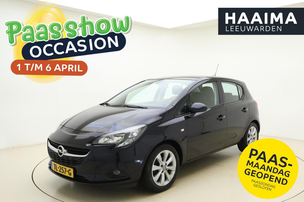 Opel Corsa 1.4 Favourite | Navigatie | Parkeersensoren | Lic, Auto's, Voorwielaandrijving, Gebruikt, 4 cilinders, Blauw