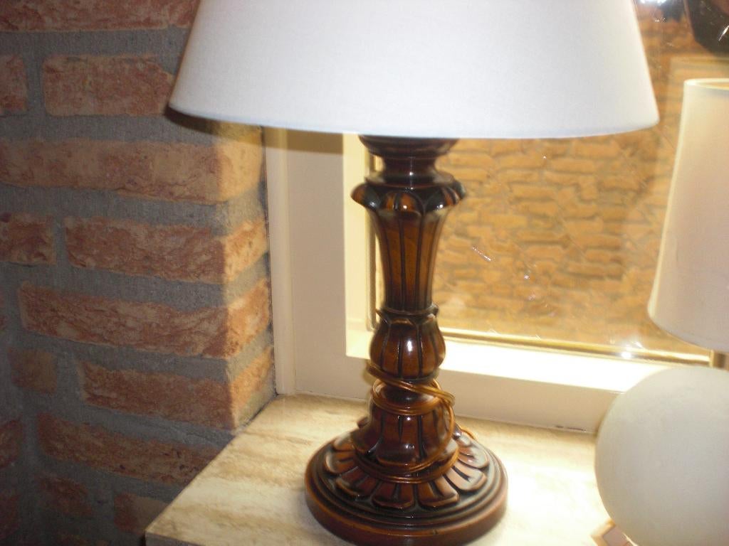 tafellamp, Ophalen, Zo goed als nieuw, Hout, 50 tot 75 cm