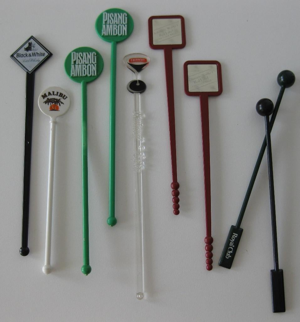 Cocktaillepels / roerstokjes 9 stuks, Verzamelen, Ophalen of Verzenden, Zo goed als nieuw