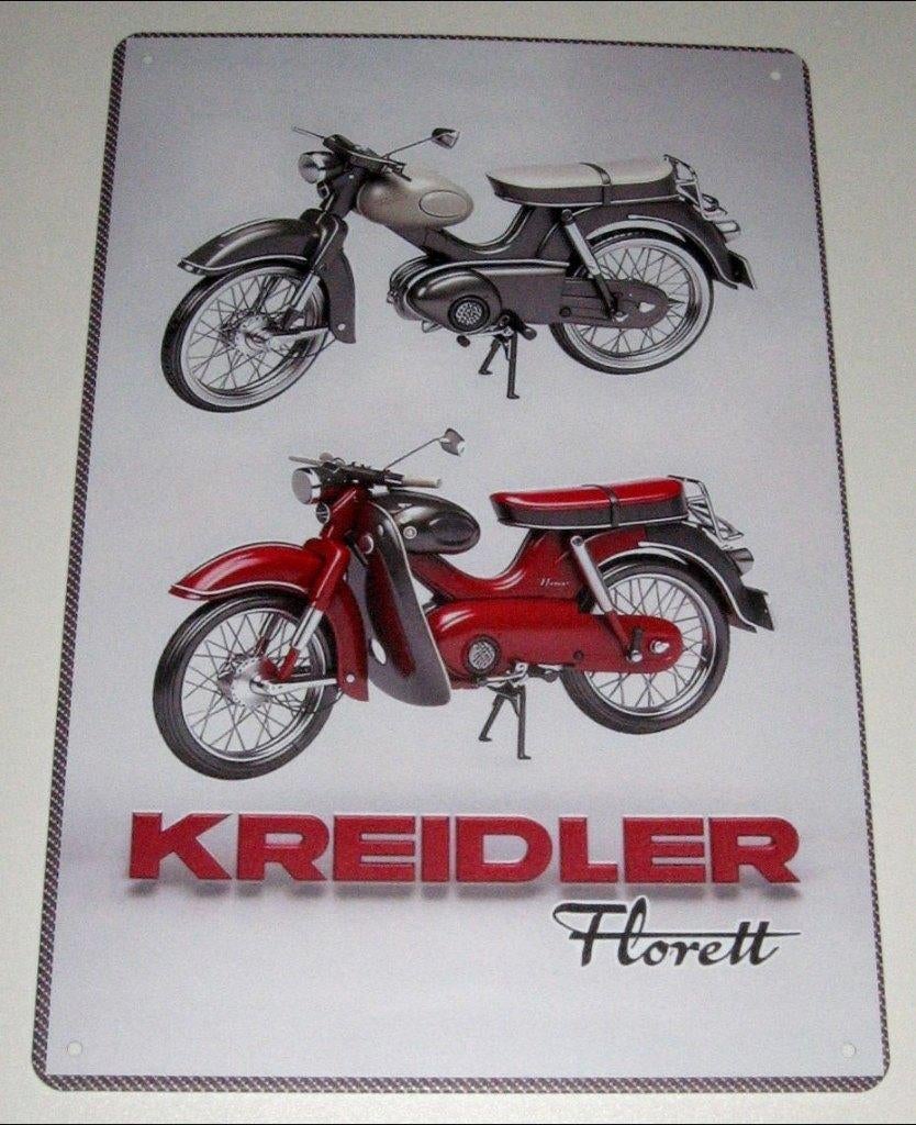 KREIDLER BROMMER : Metalen Bord Oldtimer Kreidler Florett, Verzenden, Nieuw, Reclamebord