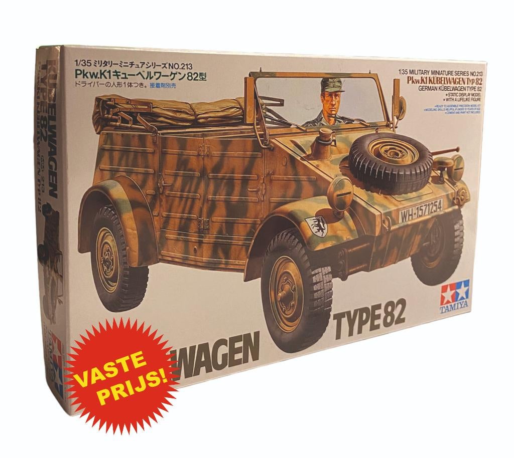 Kübelwagen Type 82 (Tamiya 35213) 1/35, Hobby en Vrije tijd, Modelbouw | Auto's en Voertuigen, Auto, 1:32 tot 1:50, Nieuw, Ophalen of Verzenden