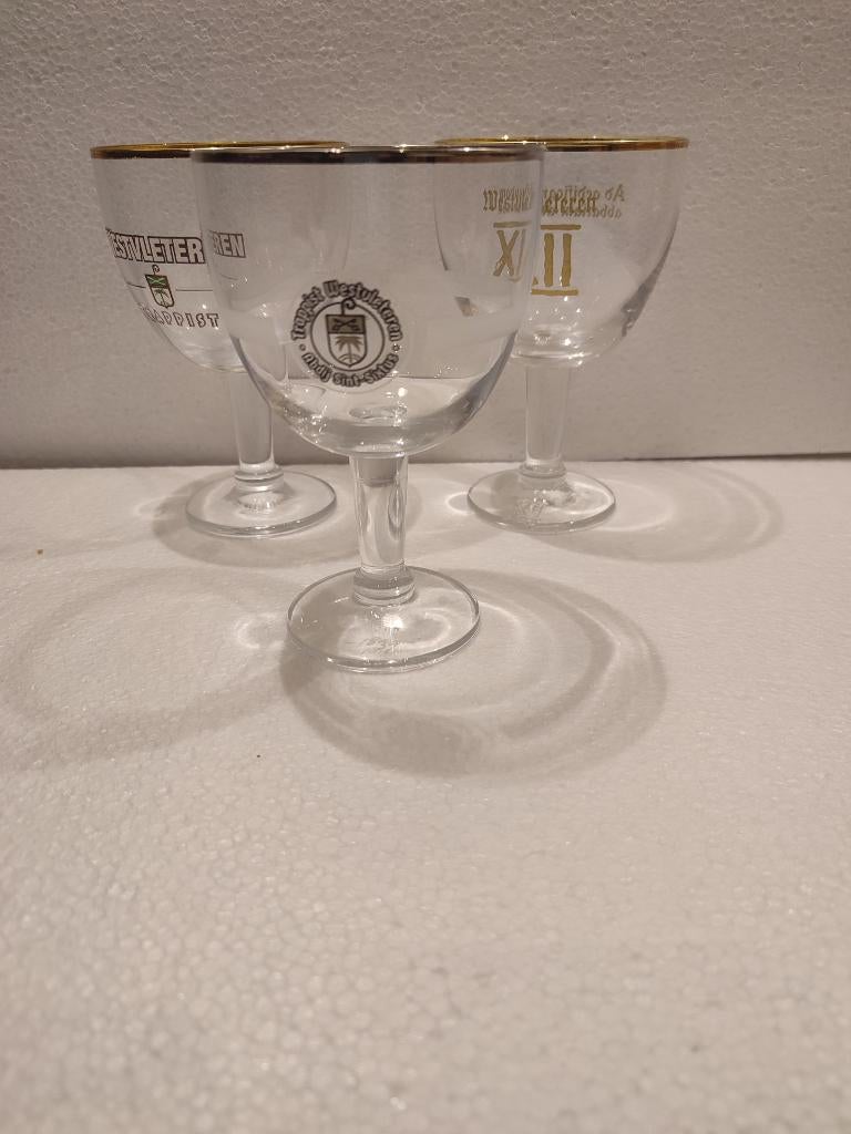 collector westvleteren Glazen 3x – XII Goudrand, Verzamelen, Ophalen of Verzenden, Zo goed als nieuw, Glas of Glazen, Overige merken