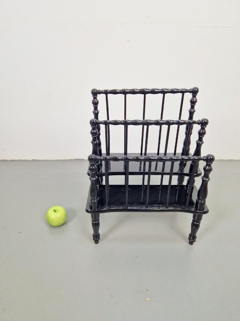 Antieke houten Bobbin Canterbury tijdschriftenhouder 1890, N, Ophalen of Verzenden, N, N