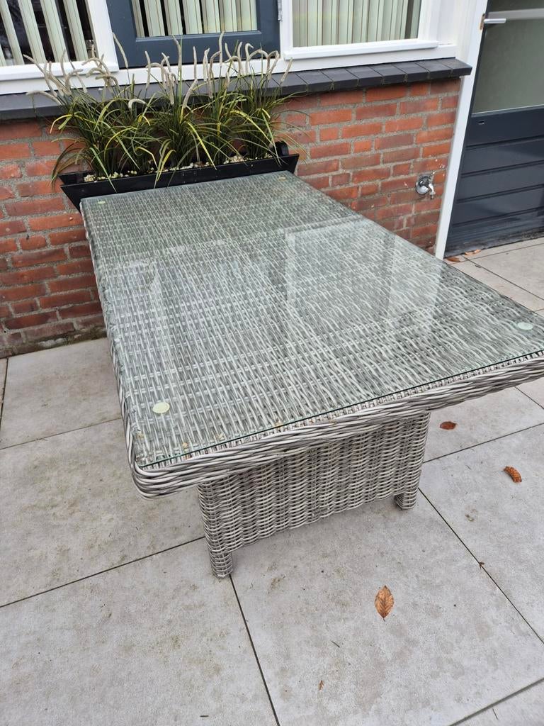 Tuintafel met glazen blad, Ophalen of Verzenden