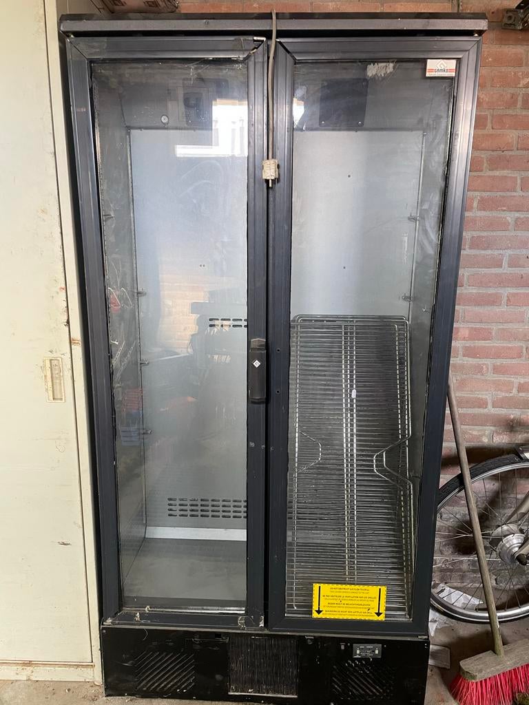 Grote dubbele koelkast met glazen deuren, Ophalen, 200 liter of meer, 60 cm of meer, 160 cm of meer