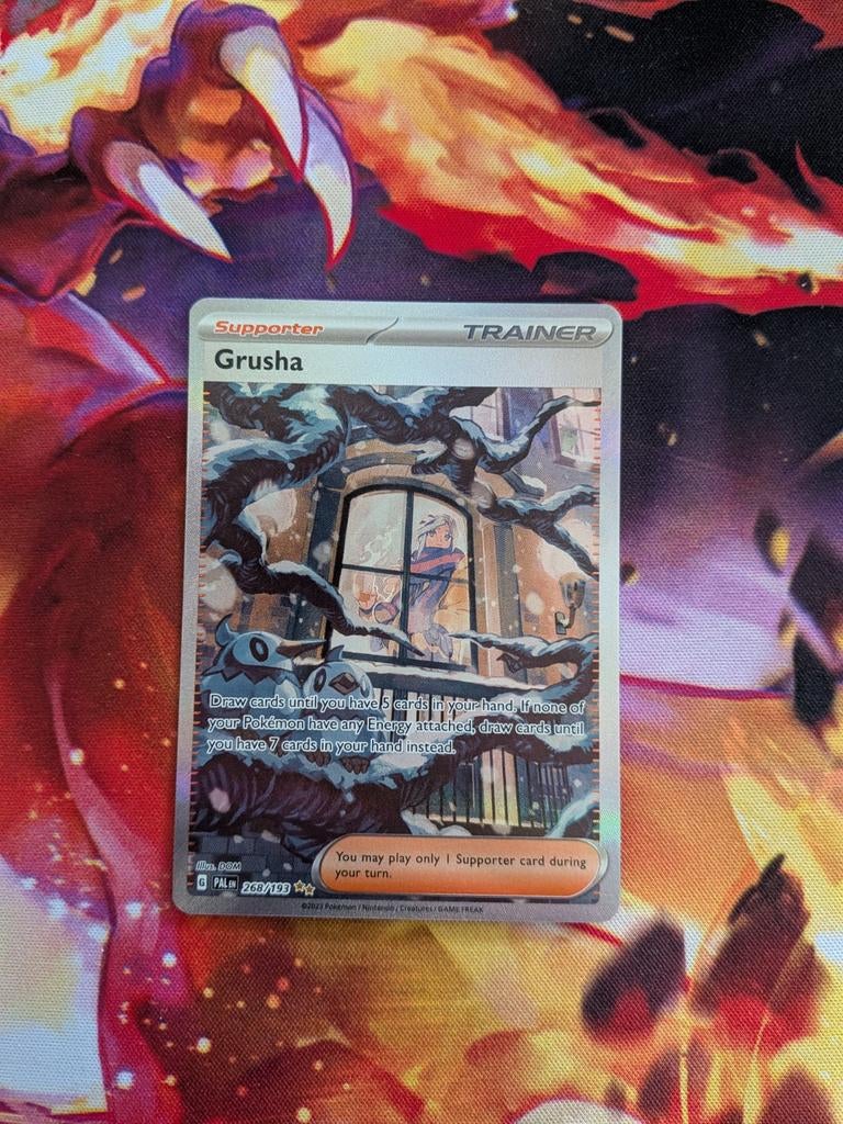 Grusha Full Art Trainer #268 Pokemon Paldea Evolved, Ophalen of Verzenden, Zo goed als nieuw, Losse kaart, Foil
