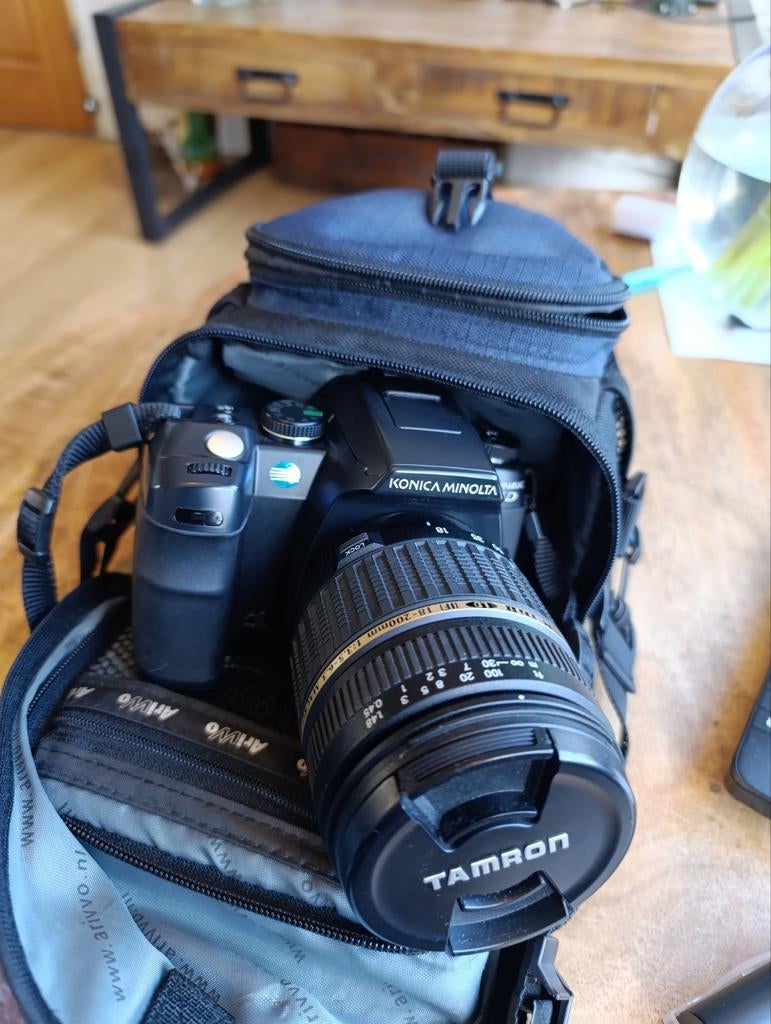 Konica Minolta Dynax 5D met Tamron lens en tas, Audio, Tv en Foto, Fotocamera's Digitaal, Ophalen of Verzenden, Konica, 8 keer of meer