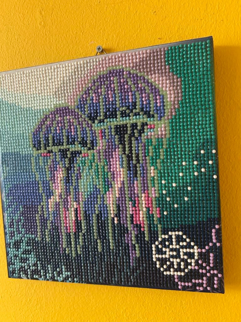 Glow in the dark Canvas 20x20cm Kwallen, Ophalen of Verzenden, Nieuw, Doek