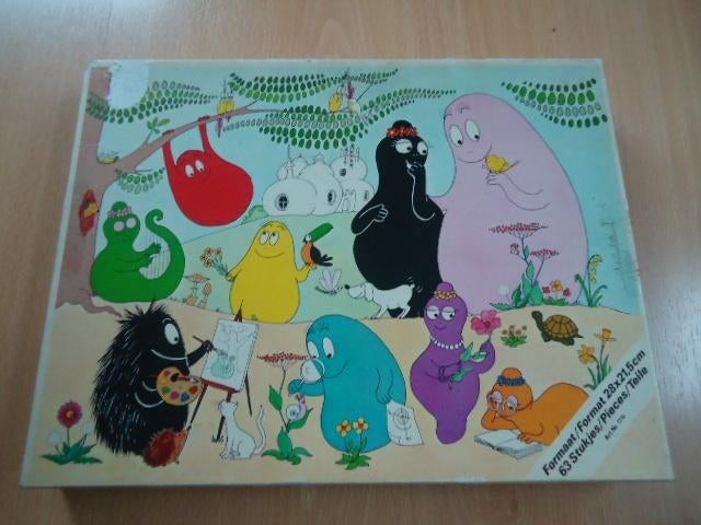Barbapapa puzzel, 63 stukjes, uit 1974, Ophalen of Verzenden, Overige figuren, Gebruikt
