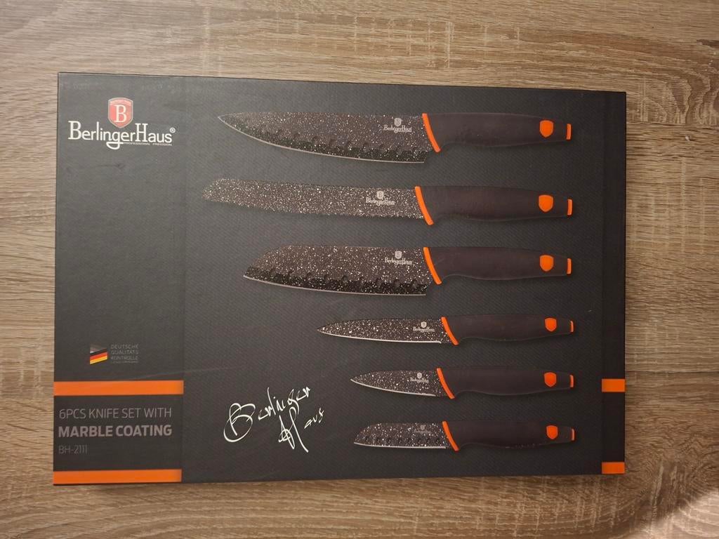 Nieuwe Berlinger Haus Messenset - 6-delig - Marble Coating, Huis en Inrichting, Keuken | Bestek, Nieuw, Bestekset, Overige materialen