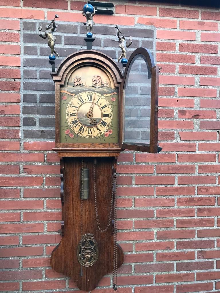 antieke  Frisse klok scheepjes mechaniek, Antiek en Kunst, Antiek | Klokken, Ophalen of Verzenden