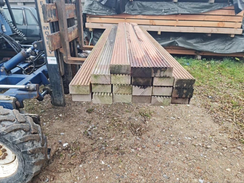 Partij 15 st dikke vlonderplanken brugdelen 3 m bezorgen mog, Ophalen, Planken, Nieuw, Hardhout