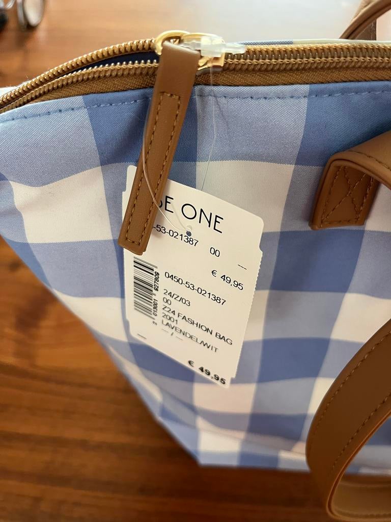 Nieuwe Zomer Tas - Blauw/Wit Geruit - Veelzijdig Gebruik, Ophalen of Verzenden, Nieuw, Blauw, Shopper