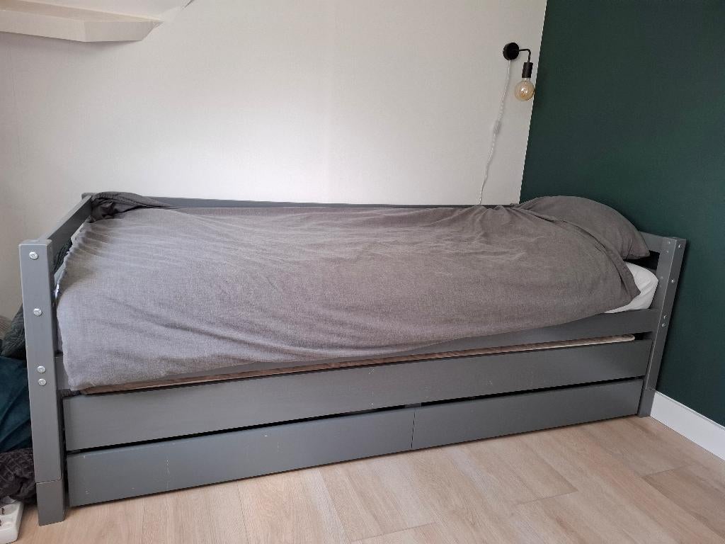 1 pers. bed met logeerbed en lades, 85 tot 100 cm, Gebruikt, 180 cm of meer, Ophalen