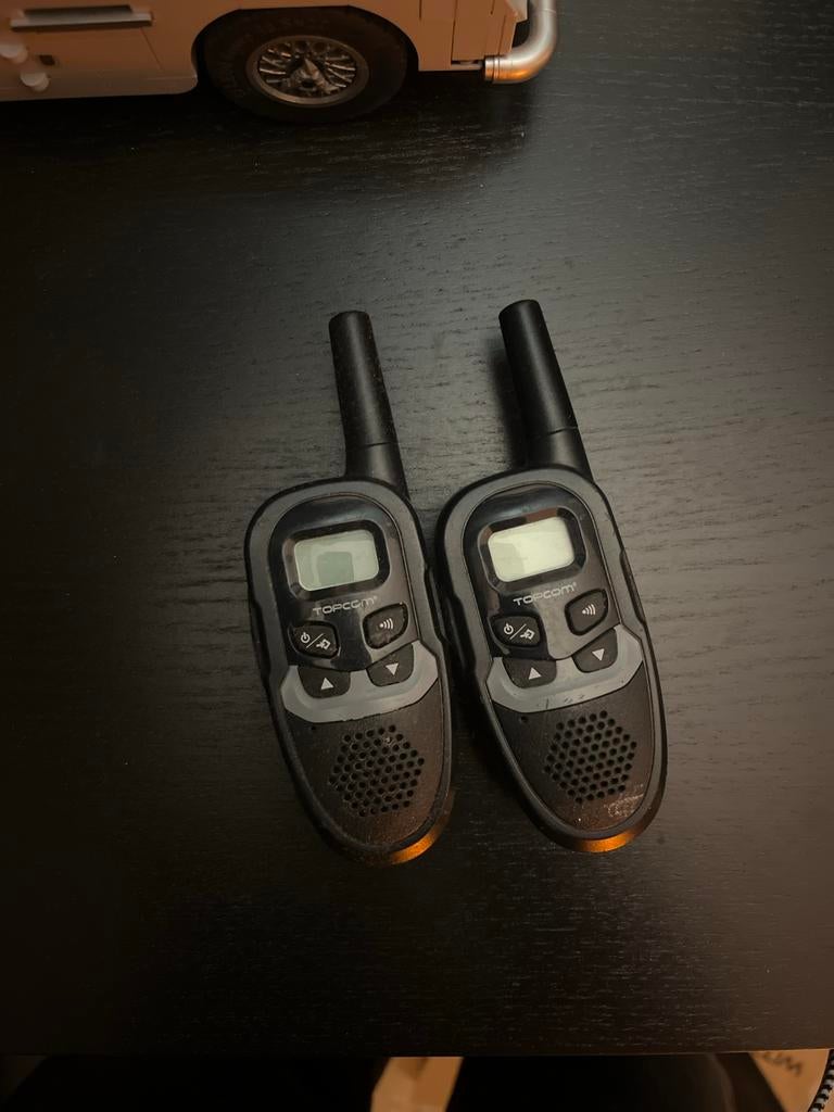 Topcom portofoons - Set van 2 walkie-talkies, Gebruikt, Ophalen of Verzenden, Portofoon of Walkie-talkie, Met broekklem