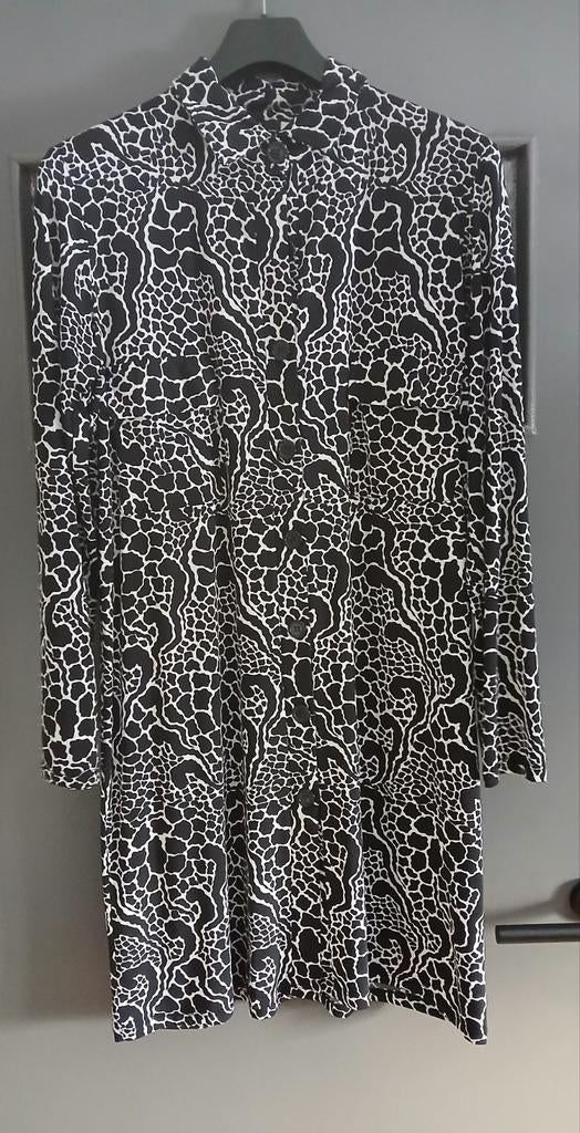 Iz Naiz travelstof blouse-tuniek maat L, Ophalen of Verzenden, Zo goed als nieuw, Maat 42/44 (L), Zwart