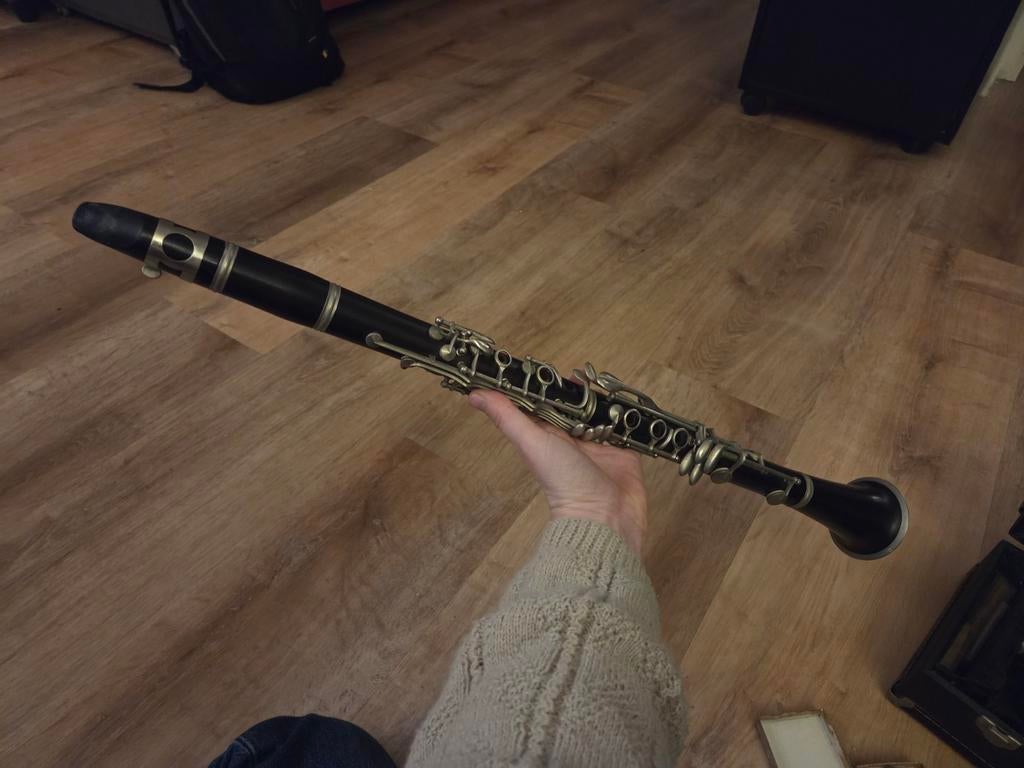 Klarinet met doos, Muziek en Instrumenten, Blaasinstrumenten | Klarinetten, Ophalen of Verzenden, Zo goed als nieuw, Hout, Met koffer