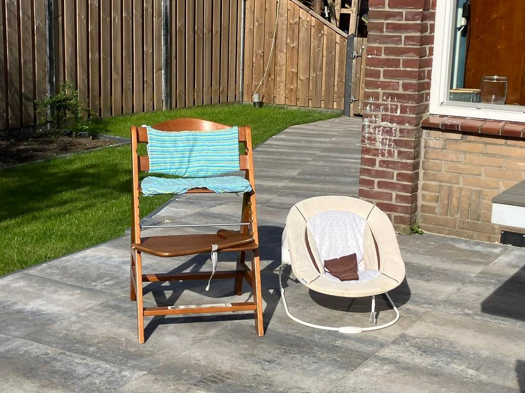 Hauck kinderstoel en 2-1 wipper, Kinderen en Baby's, Kinderstoelen, Ophalen, Gebruikt, Meegroeistoel, Gordel(s)