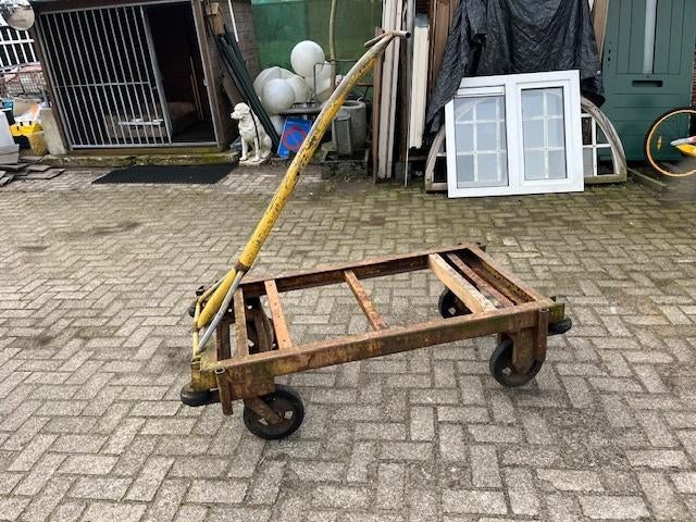 Oerdegelijke trekkar  transportwagen, Doe-het-zelf en Verbouw, Transportwagens, Gebruikt, Transportkar, 100 liter of meer, Ophalen