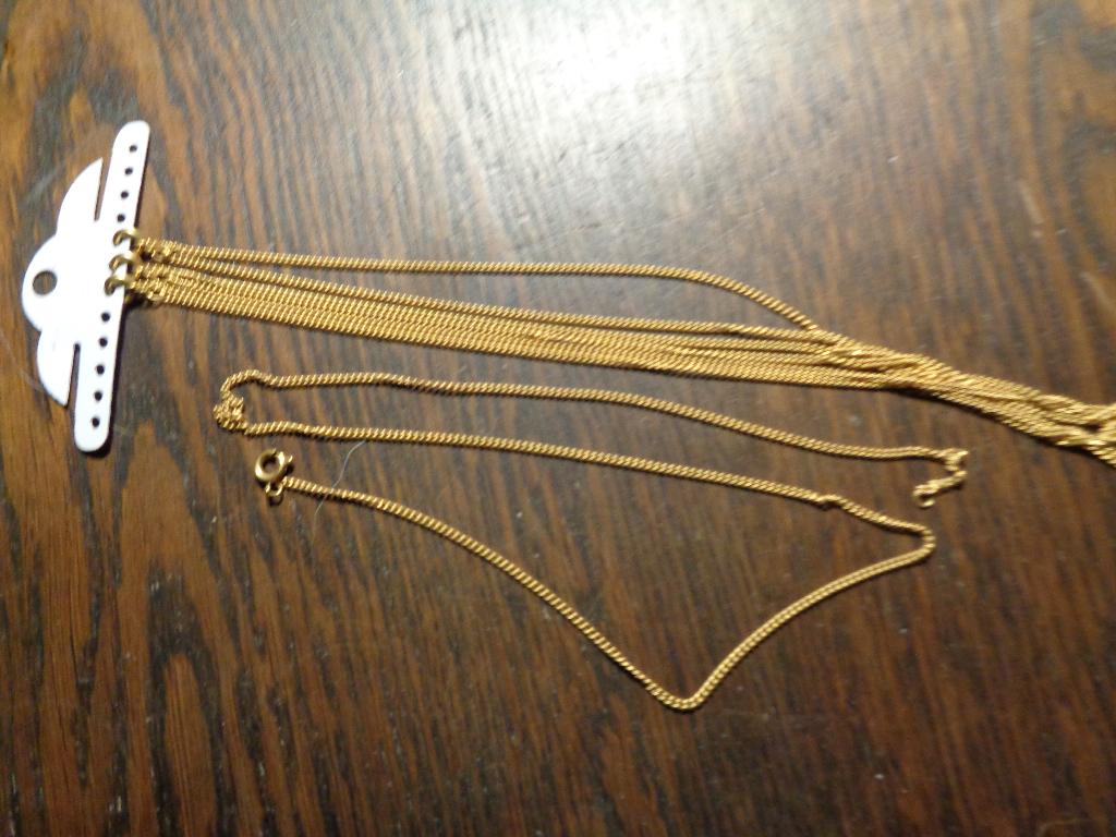 4 goudkl fijne kettingen 55 cm nr k 5204, Ophalen of Verzenden, Nieuw, Goud, Overige materialen