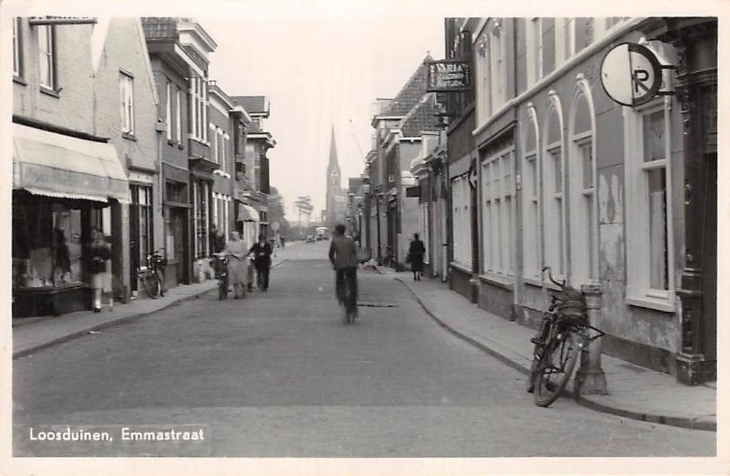 Loosduinen, Emmastraat Den Haag, Ophalen of Verzenden, 1940 tot 1960, Ongelopen, Zuid-Holland