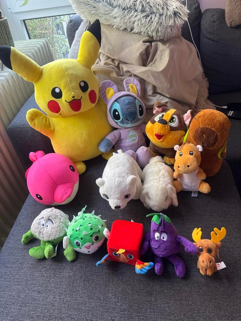 Knuffels partij / plush set – Pikachu, Stitch, Lidl mini’s, Ophalen of Verzenden, Zo goed als nieuw, Overige typen