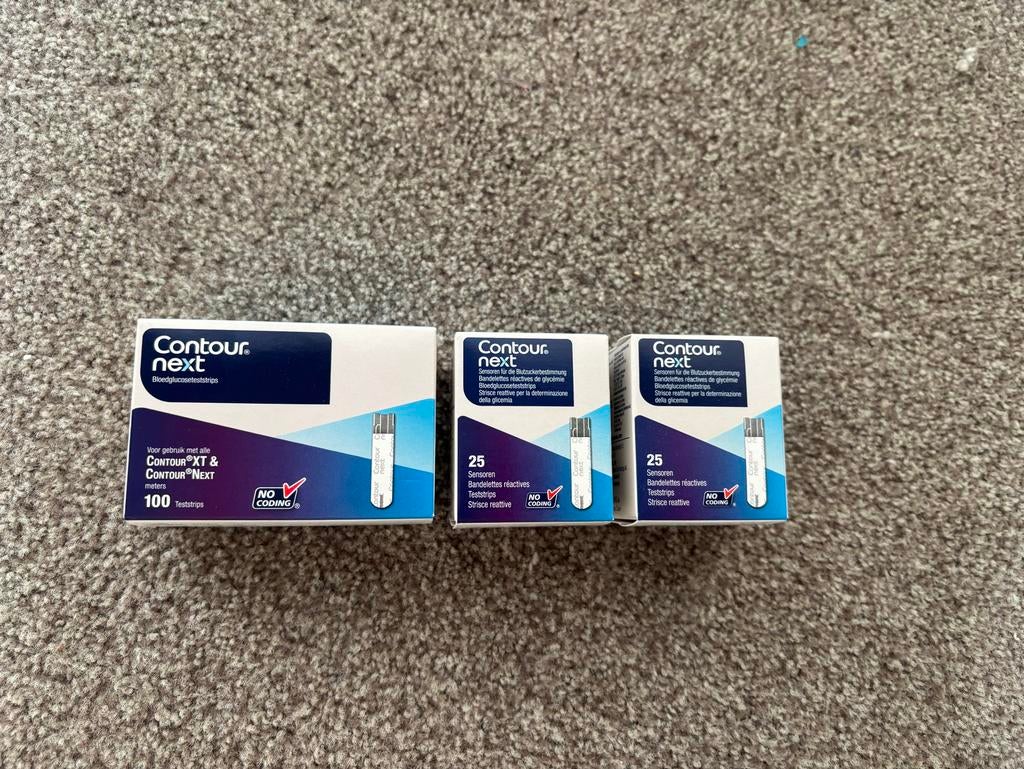 Contour Next Teststrips - 150 stuks (25 + 25 + 100), Ophalen of Verzenden, Nieuw, Overige typen
