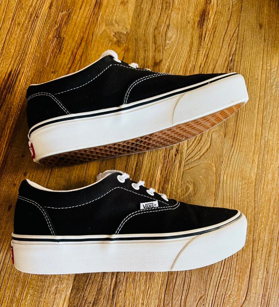 Vans authentic platform zwart canvas maat 39 ZGAN, Zwart, Ophalen of Verzenden, Sneakers of Gympen, Zo goed als nieuw