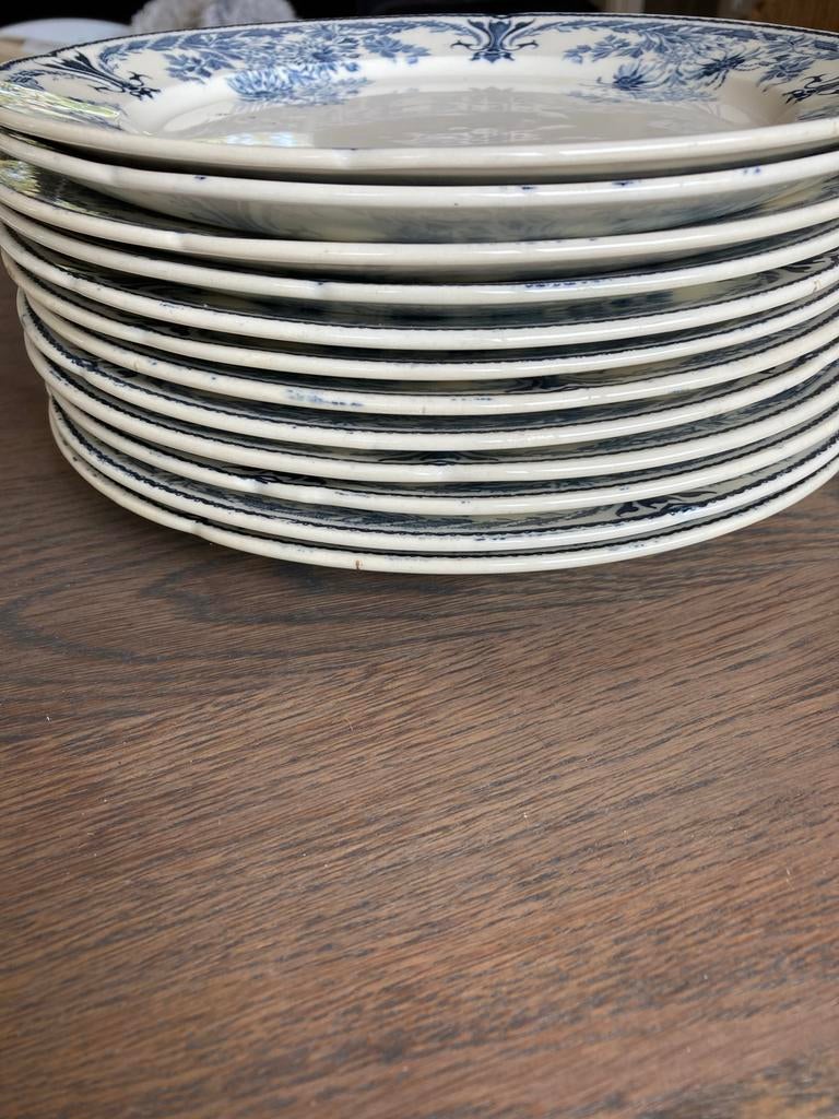 12 Faiences Sarreguemines dinerborden 23 cm, Antiek en Kunst, Ophalen of Verzenden