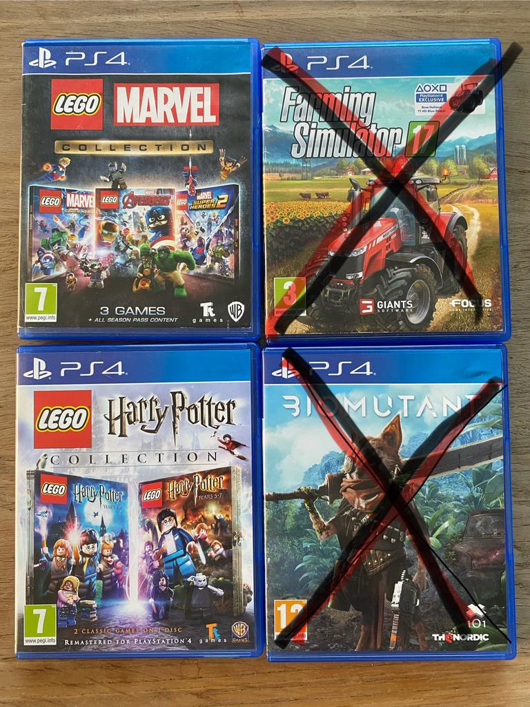 PS4 Games: Lego Marvel, Farming Simulator, Lego Harry Potter, Avontuur en Actie, 2 spelers, Ophalen of Verzenden, Zo goed als nieuw
