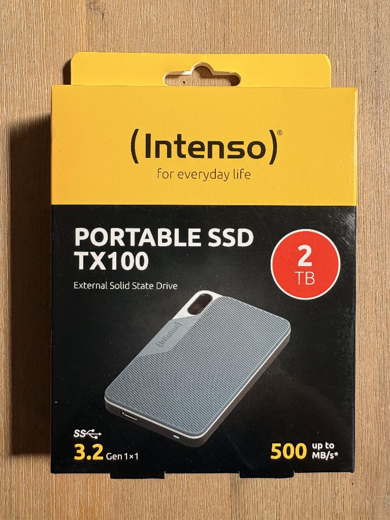 Externe harde schijf Intenso Portable SSD TX100 2TB blauw, 2TB, SSD, Intenso, Nieuw