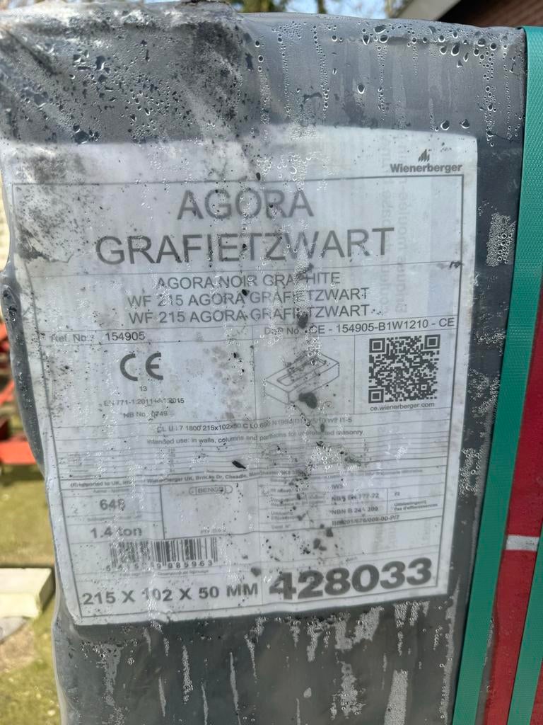Rest partij metselstenen Agora Grafietzwart, Ophalen, Gebruikt, Bakstenen